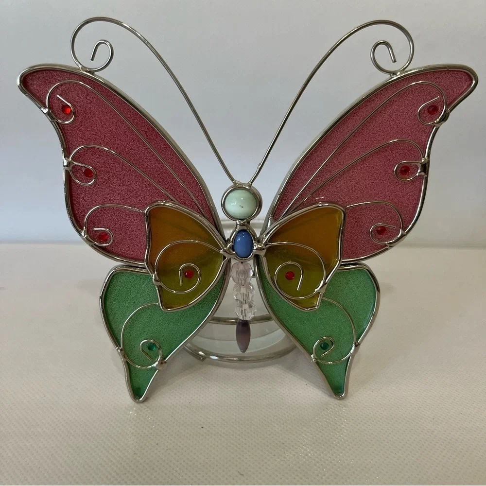 Stained Glass Butterfly Votive Candle Holder